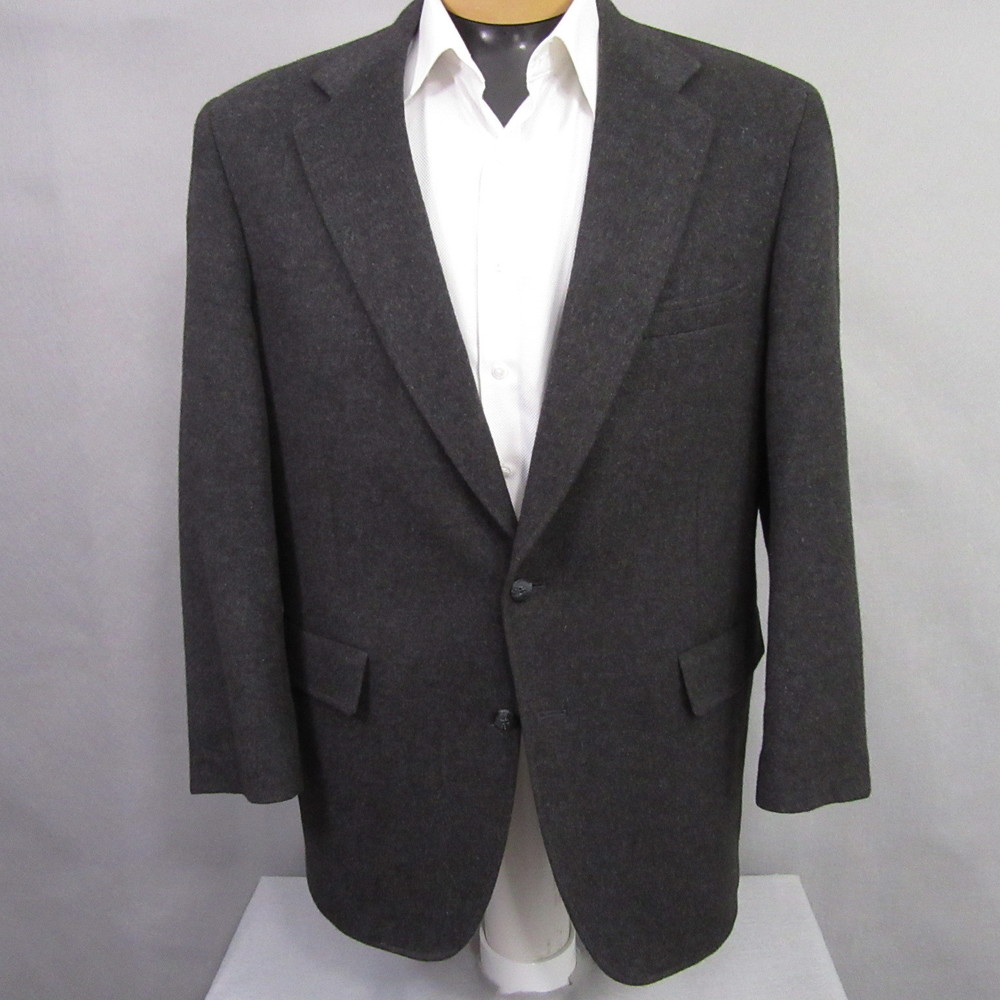 Warren Sewell Mens Sport Coat 42L Charcoal Solid Gray‎ 100% Camel Hair